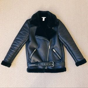 H&M Faux Fur Motor/Biker Jacket